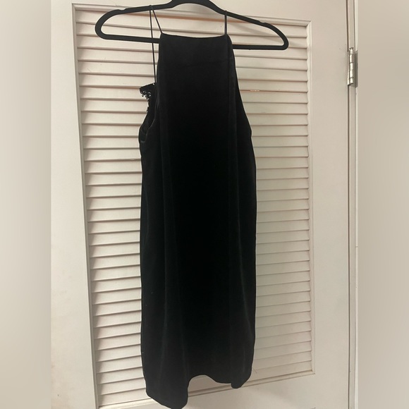 Velvet Black Dress with Lace open back. - Picture 1 of 3